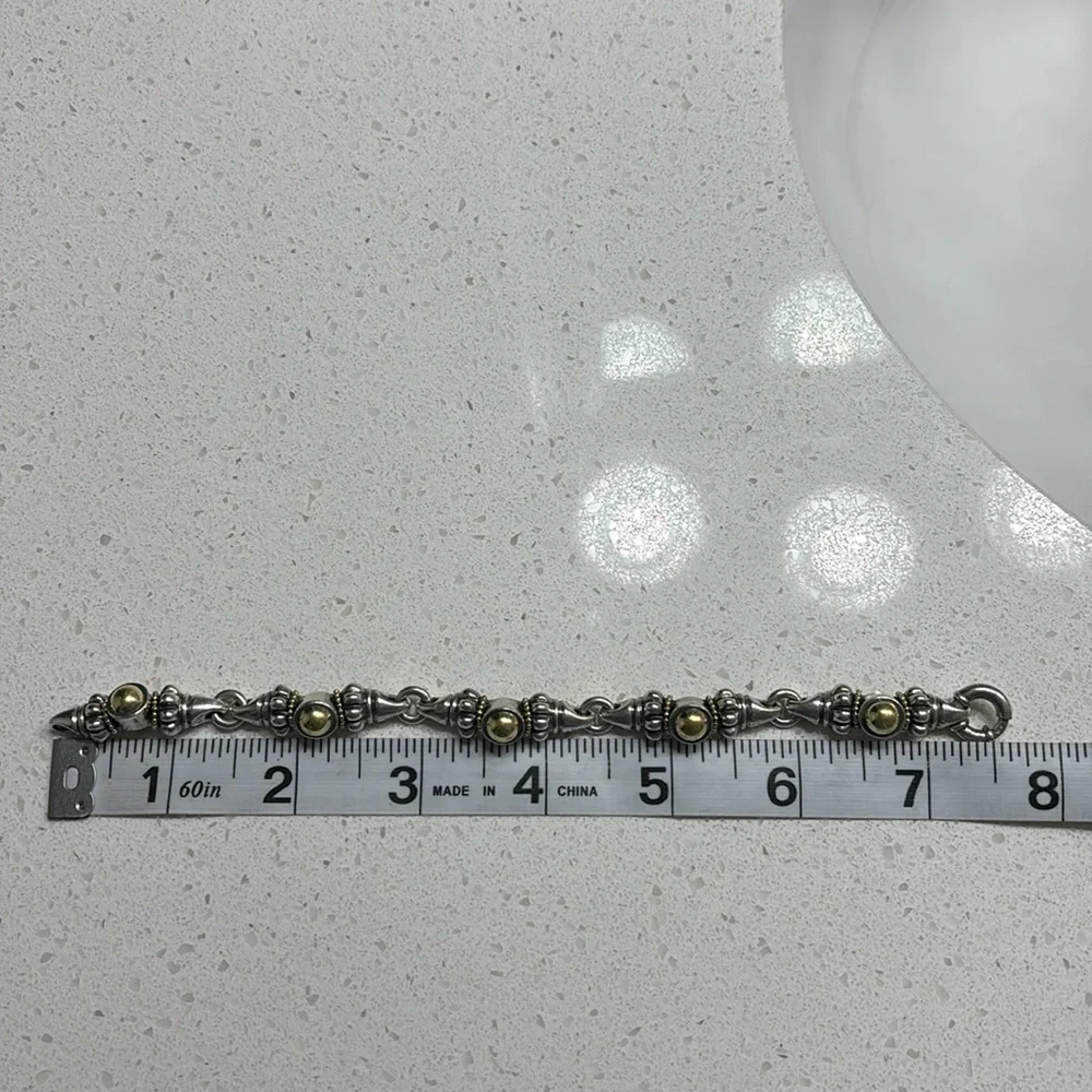 Lagos 18 k gold and sterling silver bracelet - Picture 5 of 5